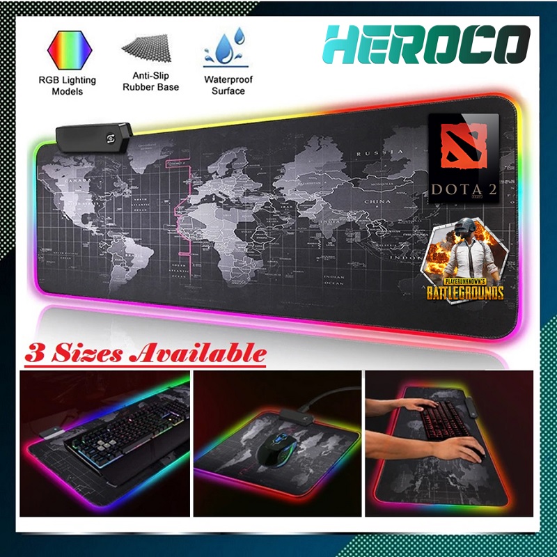 RGB Lighting Gaming Mouse Pad Waterproof Usb Anti Slip LED Mousepad (3