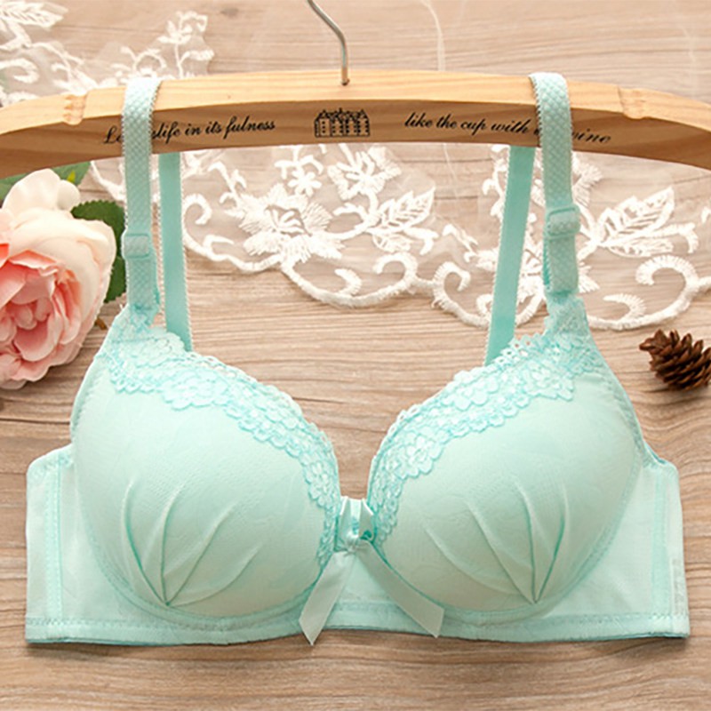 Bra female thin summer young girl small push up and lace underwear bra size 32A  32B 34A 34B 36A 36B - AliExpress
