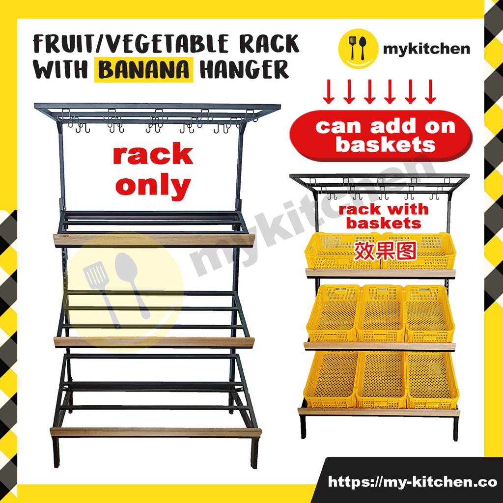 [MY KITCHEN] Vegetable Fruit Shelf Rack Banana Hook Hanger Basket Shop ...