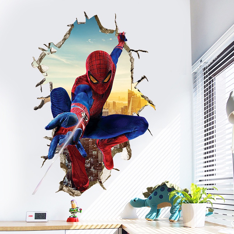 Spiderman Wall Stickers for Kids Rooms Boys Gifts By Diy Wall Stickers