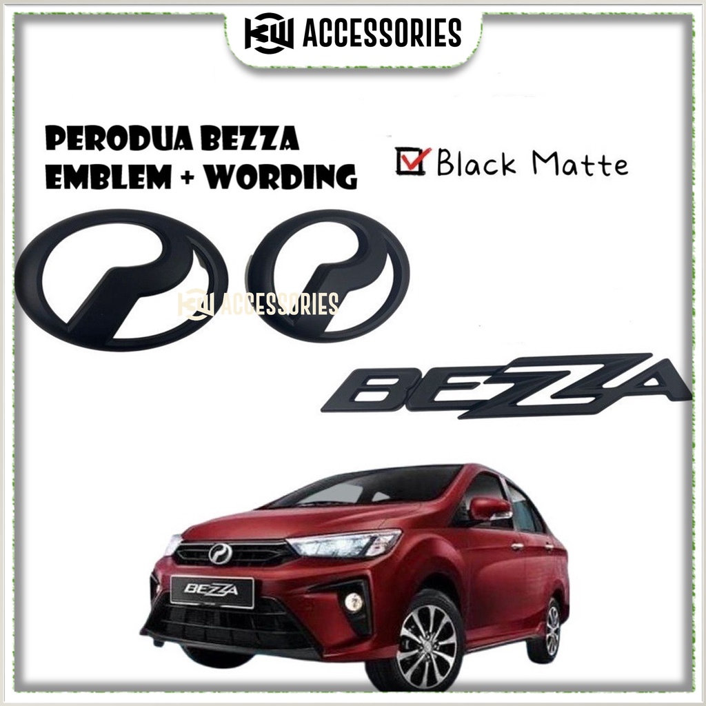 Perodua Bezza Logo Black Emblem Front and Rear and Bezza Wording ...