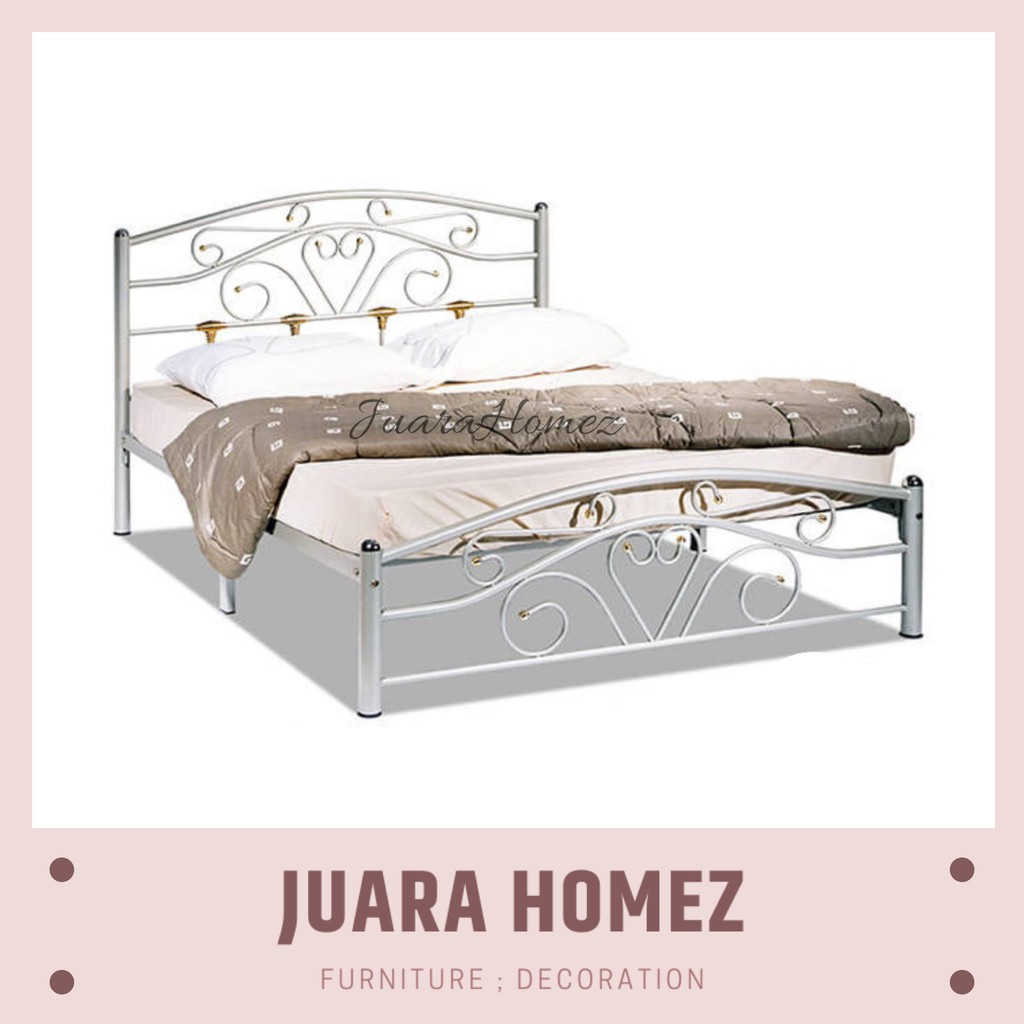 Classic Queen Bed Metal Bed Frame / Double Bed / Bedroom Furniture ...