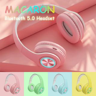 Macaron LED Colorful Light 5.0 Bluetooth Headset Wireless