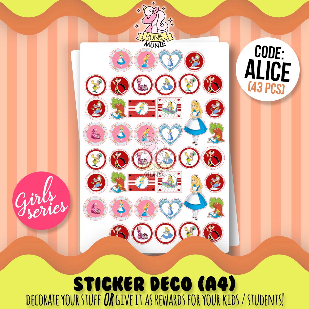 Sticker Deco - Alice in Wonderland Sticker Girls - Hunie Munie | Shopee ...