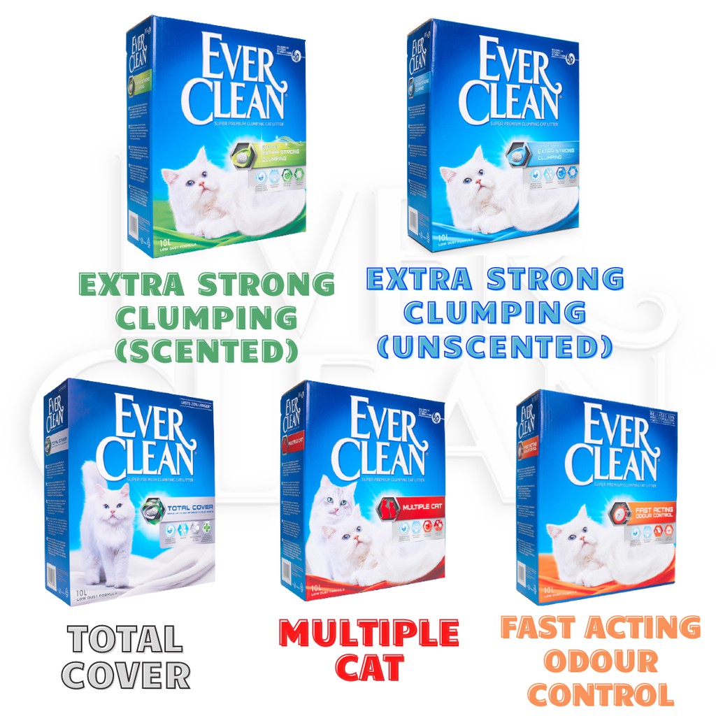 Ever clean extra strength unscented clearance premium clumping clay cat litter