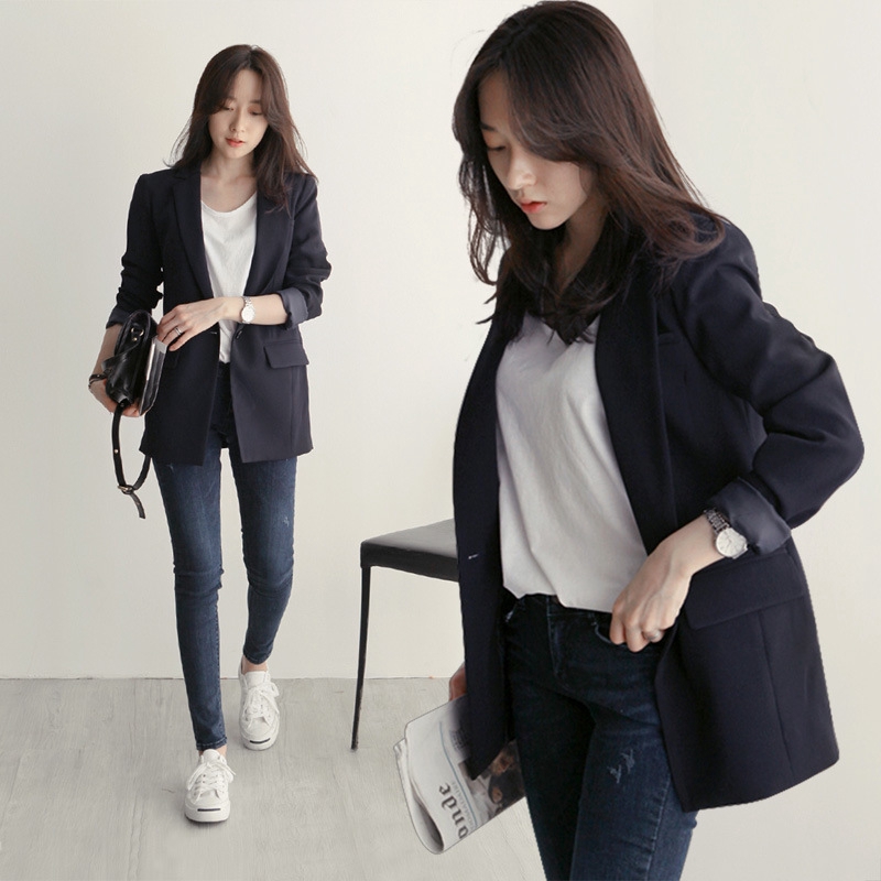 Korean Style Business Blazer With Pants Slim Office Suit For Women