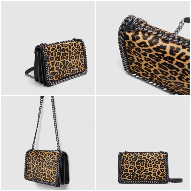 Zara animal print online crossbody bag