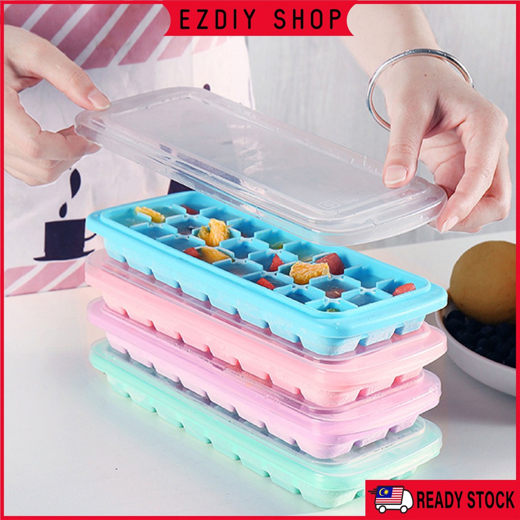 Ice Cube Trays Silicon Ice Mold Multifunctional Ice Box With Lid Ice Cube  Storage Container Box