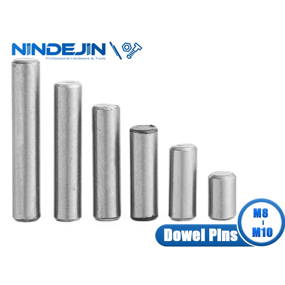 NINDEJIN Dowel Pins 304 Stainless Steel Fastener Solid Cylinder Pin ...