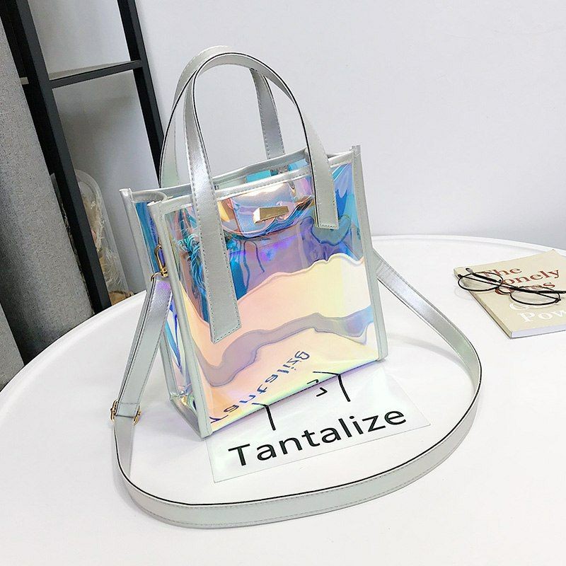 READY STOCK Holographic Charles Keith inspired tote bag Shopee Malaysia