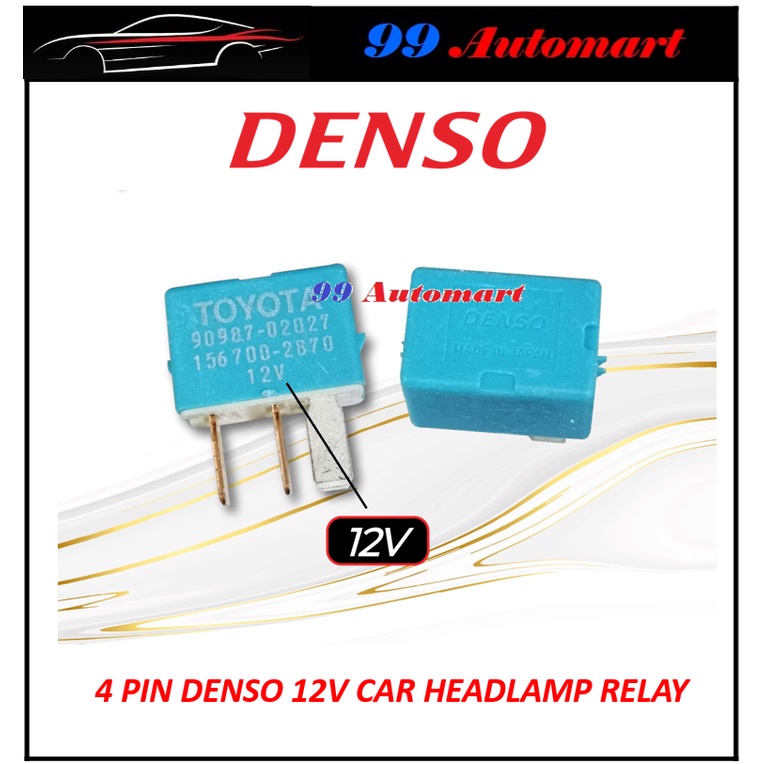 DENSO 4 PIN HEAD LAMP LAMPU RELAY / POWER RELAY TOYOTA HILUX CAMRY VIOS INNOVA MYVI ALZA BEZZA