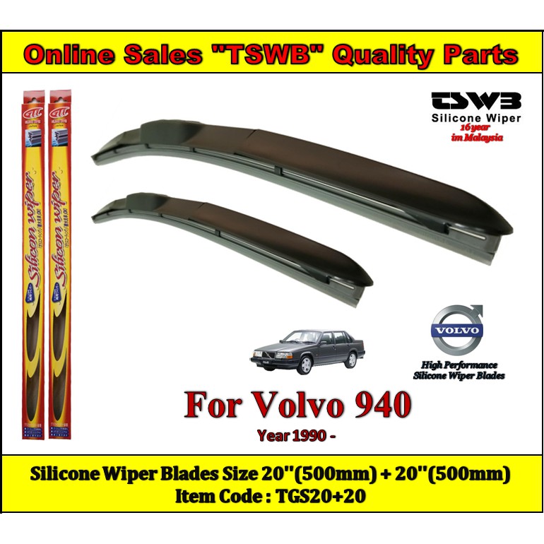 Volvo 940 (Year 1990 ) New Design Silicone Wiper Blades (TGS20+20