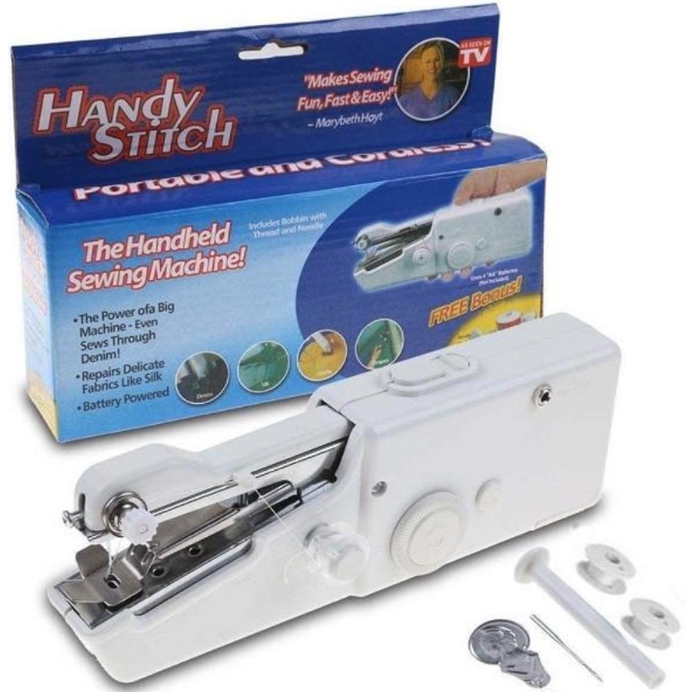 Handy Stitch Mini Sewing Machine Cordless Handheld Cloth Sewer / Mesin  Jahit