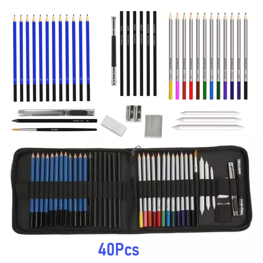 24 35 71 145pcs Sketch Pencil Set Artist Craft Professional Drawing Kit 