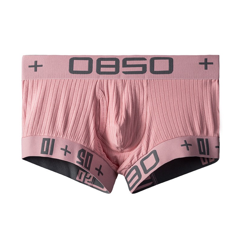 Brand Cotton Men Underwear Boxer Fashion Men's Underpants Boxers Lingeries  Cuecas Comfortable Male Panties BS3514 pink M