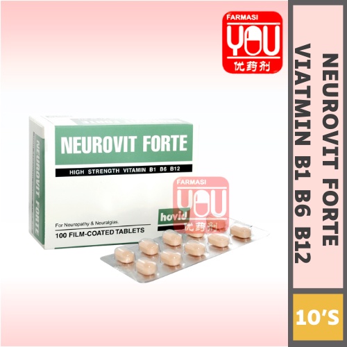 HOVID NEUROVIT FORTE VITAMIN B1 B6 B12 1 STRIP X 10 TABLETS | Shopee ...