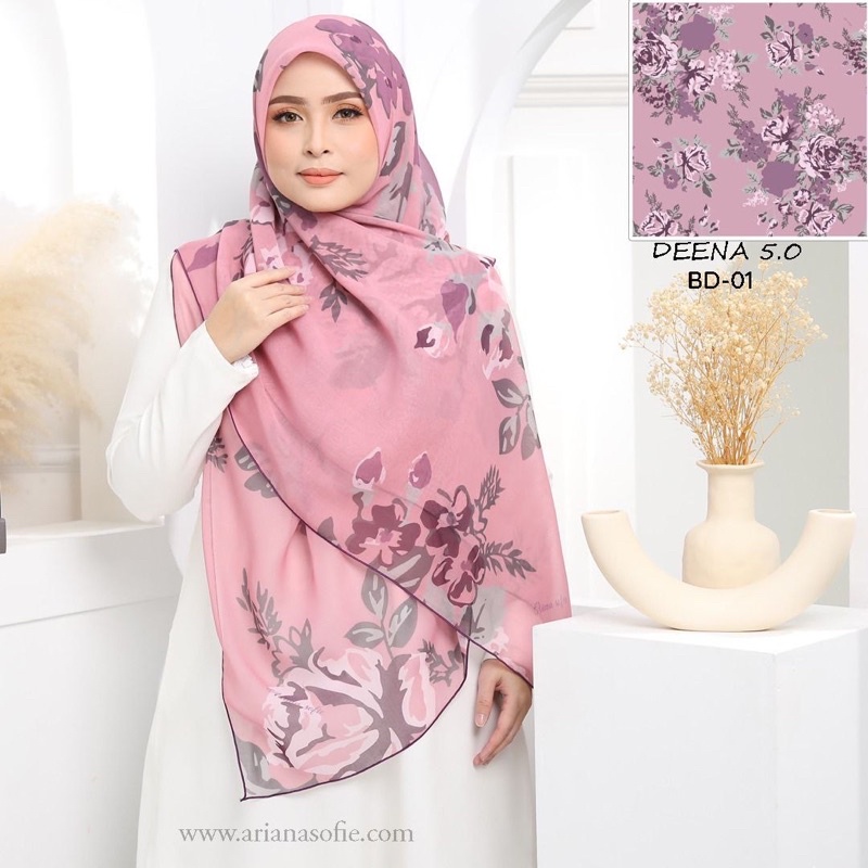 (Bdg 50” 60”) ARIANA SOFIE Tudung Bawal Labuh Deena 5.0 Bidang 50 ...