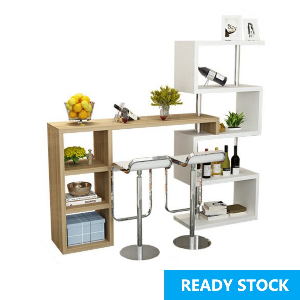 【Living Room】Bar Table Cabinet Counter Meja Bar Kitchen Dining Table ...