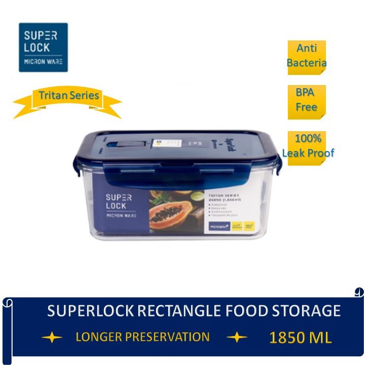 SUPERLOCK TRITAN Square / Rectangle Food Storage Box [Anti Leak Anti
