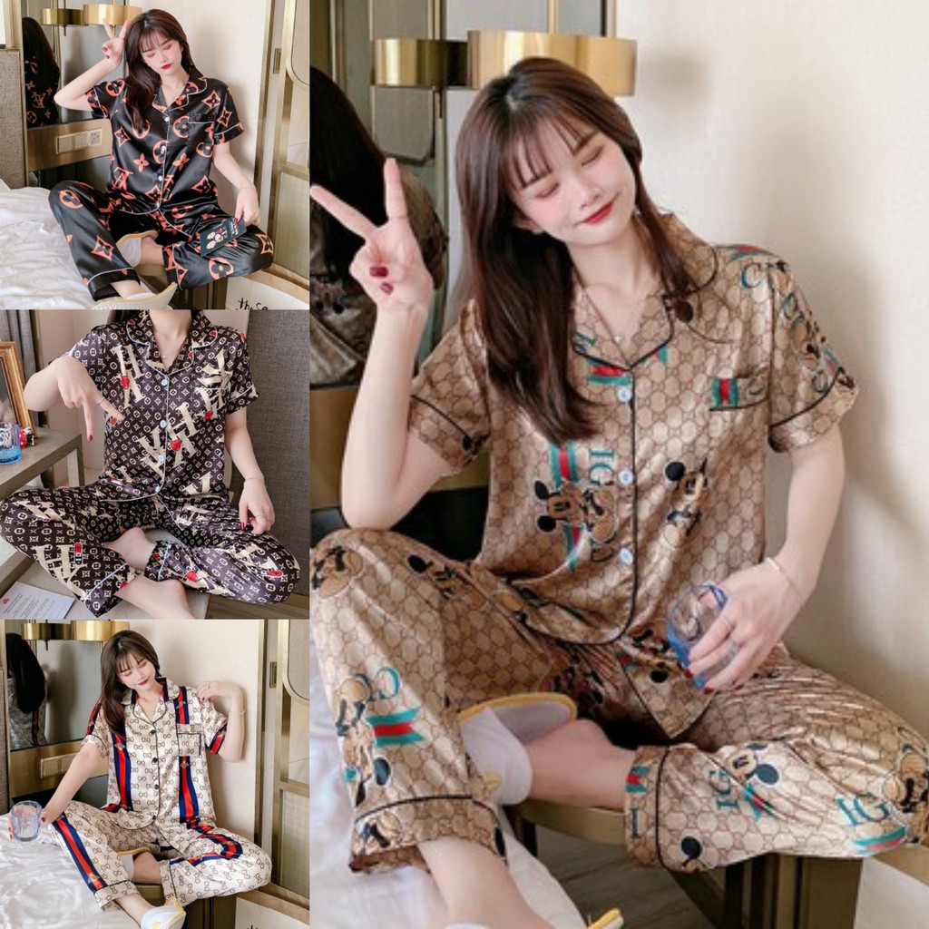 Silk sleepwear shopee hot sale