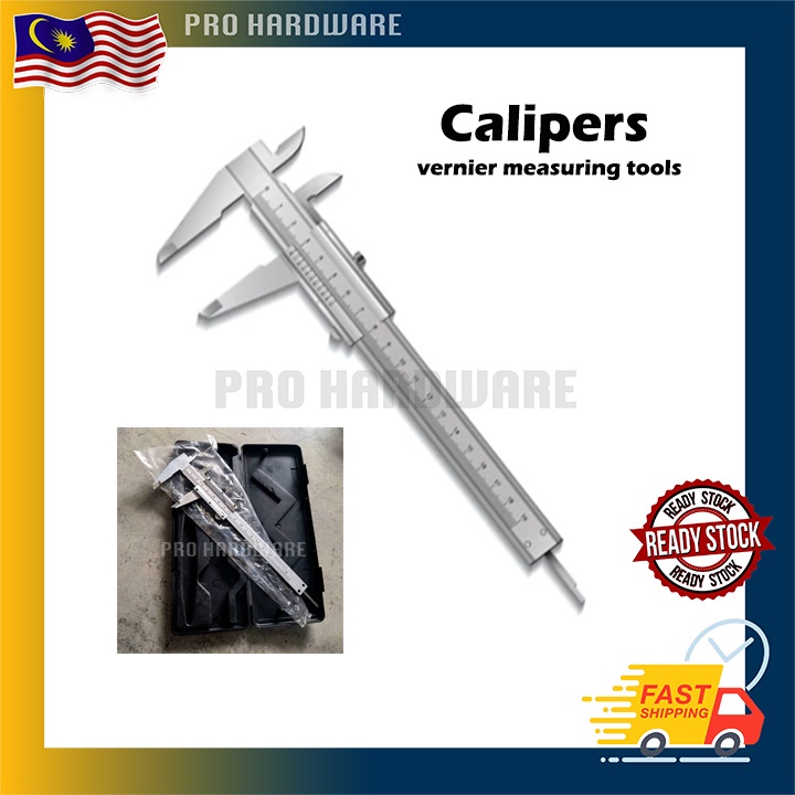 STAINLESS STEEL 6 INCH CALIPER RULER / 游标卡尺 / DUAL SCALE VERNIER ...