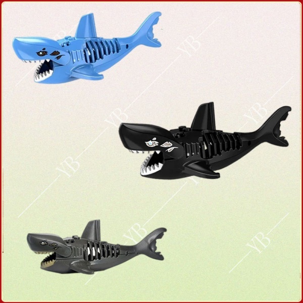 Shark model assembled building blocks minifigures children's toys ...