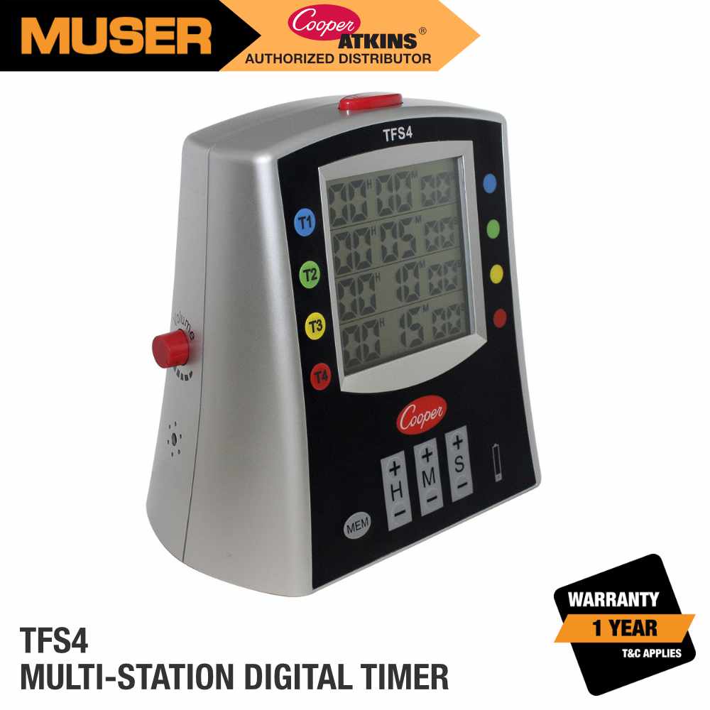 Cooper-Atkins TFS4 Multi-Station Digital Timer // Counts Up & Down ...