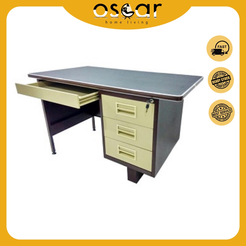 *FREE SHIPPING* Steel Metal Single Pedestal Desk / Meja besi/OFFICE ...