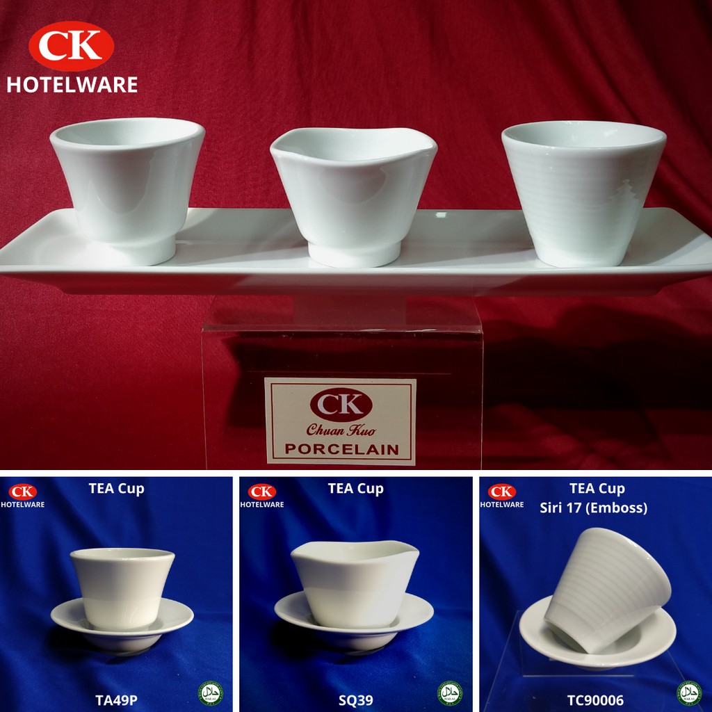 CK Porcelain, Tea Cup / Chinese Tea Cup with Saucer / Premium Tableware / Dinnerware (Halal