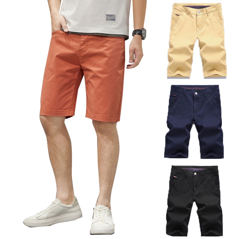 Big Plus Size Men s Casual Cotton Shorts Business Short Pants Knee Length Shopee Malaysia