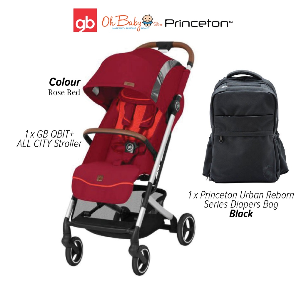GB QBIT+ ALL CITY Stroller with Princeton Urban Reborn Series Bag Black