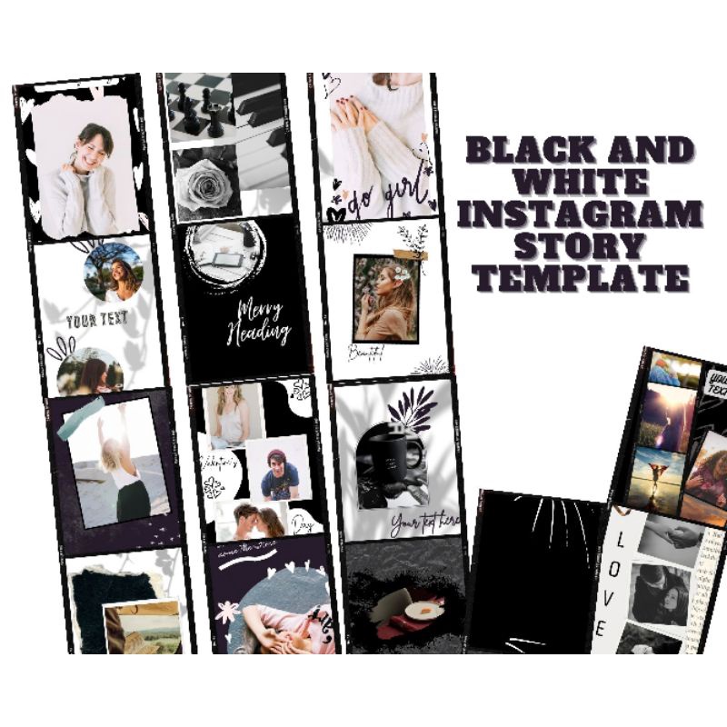20 Black and White Instagram Story Templates (CANVA) | Shopee Malaysia