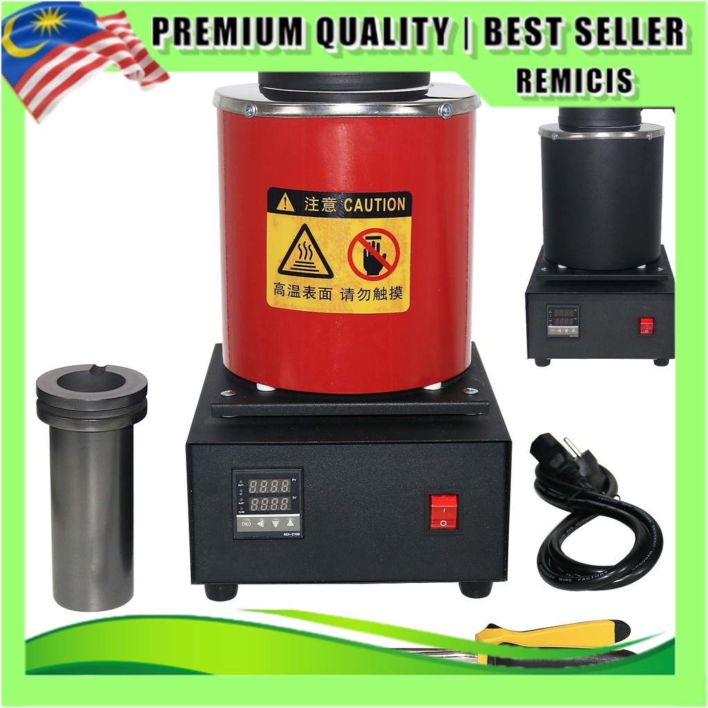 1400W Digital Melting Furnace with Graphite Crucible Small Gold Melting Furnace for Melt Scrap