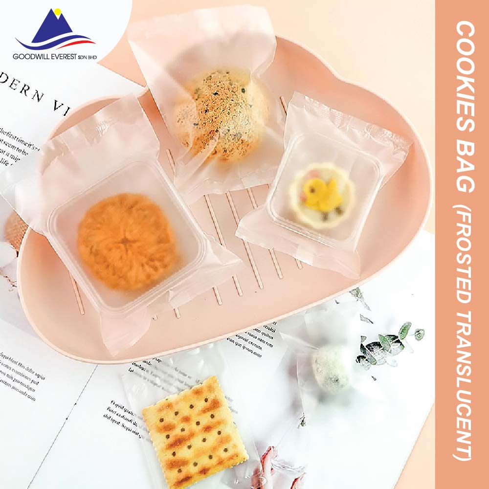 (100pcs) Translucent Frosted Cookies Bag Heat Seal Bags Biscuit Plastic ...