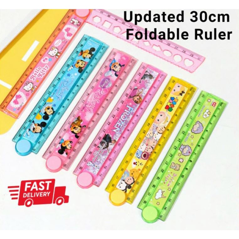 Wholesales 批发 Folding Ruler Pembaris Lipat 30cm Cute Cartoon Ruler ...