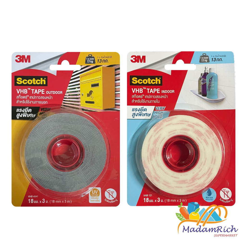 (3M Long) 3M Scotch VHB TAPE Double Sided Super Strong Hold Shopee