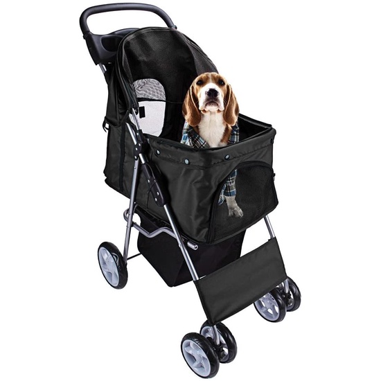 display4top Pet Travel Stroller Dog Cat Pushchair Pram Jogger Buggy