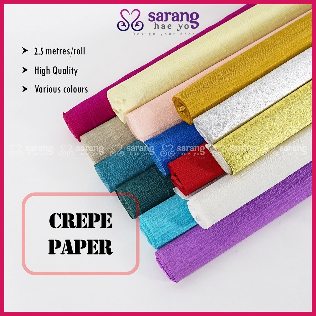 50cm*250cm Crepe Paper Roll Flower Wrapping Material Bouquet Paper