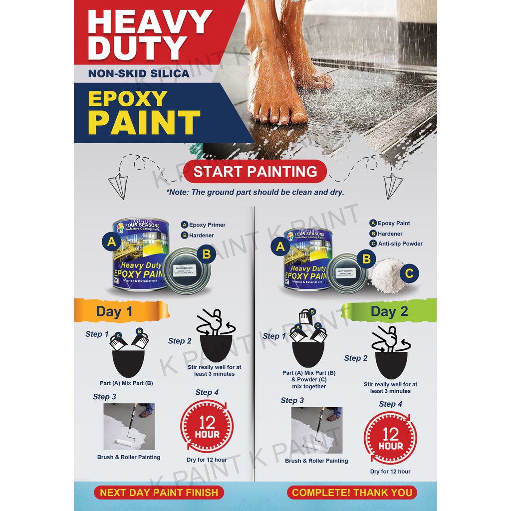 💥 MERDEKA SALES 🔥 Epoxy Floor Paint Emerald Green Color Cat Lantai ...