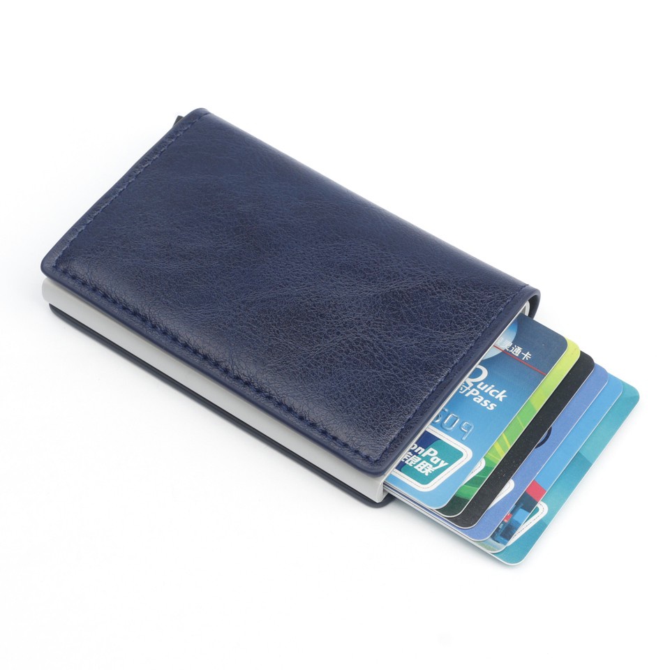 Blocking RFID Card Holder Wallet Dompet Slim Automatic Pop Up Credit ...