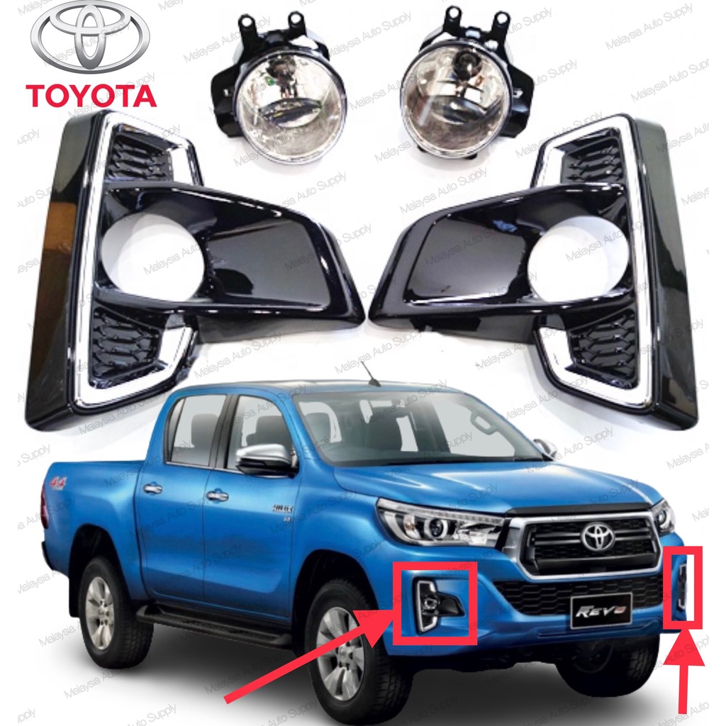 TOYOTA HILUX REVO (GUN125) 2018 2/4DOOR FOG LAMP WITH LED & COVER NEW