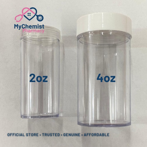 2oz/4oz Empty Pill Box with White/Transparent Screw cap (Medicines ...