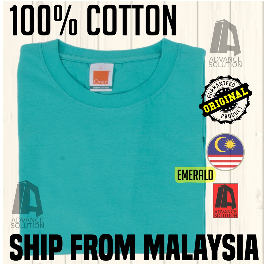 Soft Touch Tshirt Emerald Round Neck CT51 Oren Sport 100 cotton short