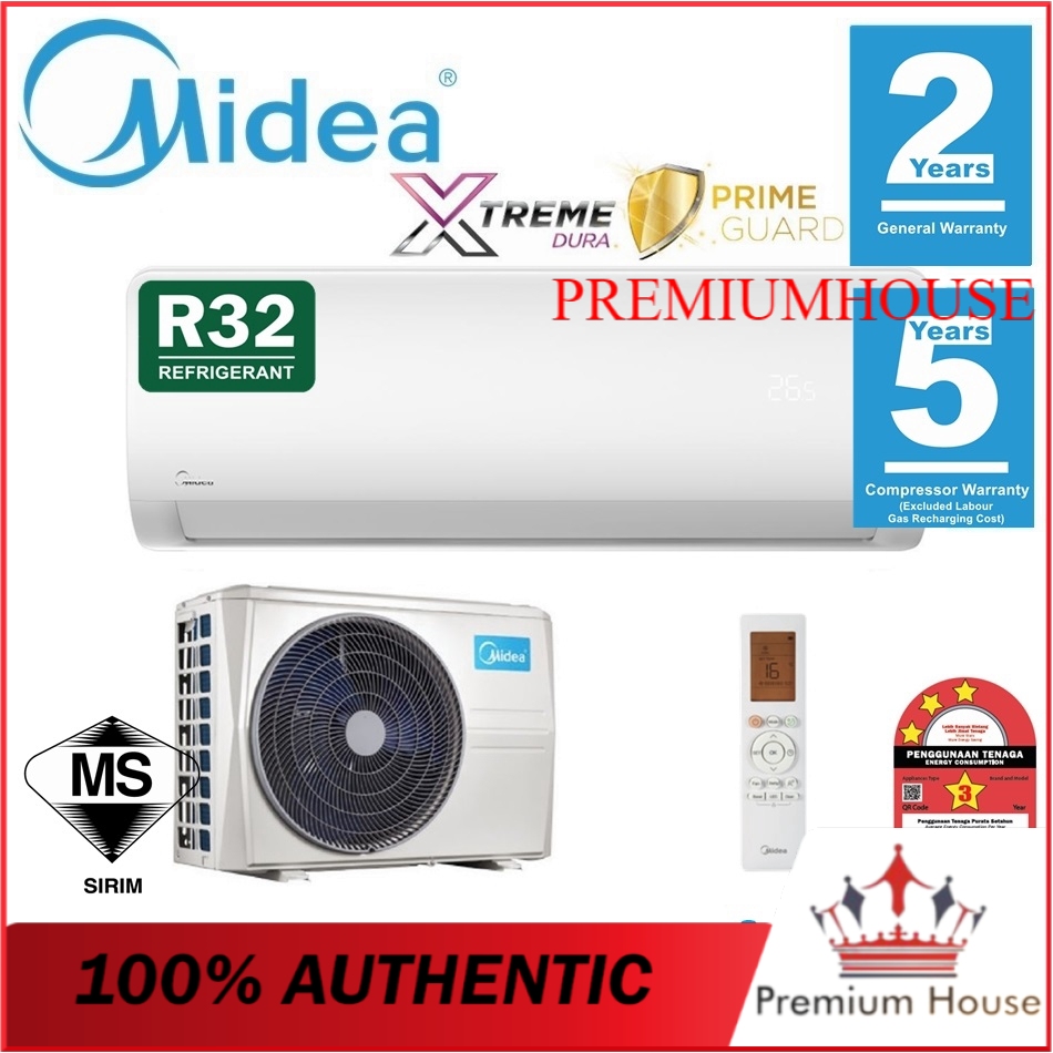 MIDEA MSGD-12CRN8 1.5HP R32 NON INVERTER WALL MOUNTED SPLIT AIR ...