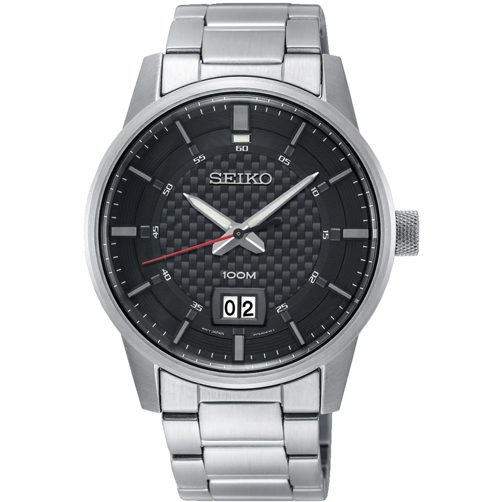 SEIKO SUR269P1 Sports Men s Date SSB Quartz Black Carbon Original