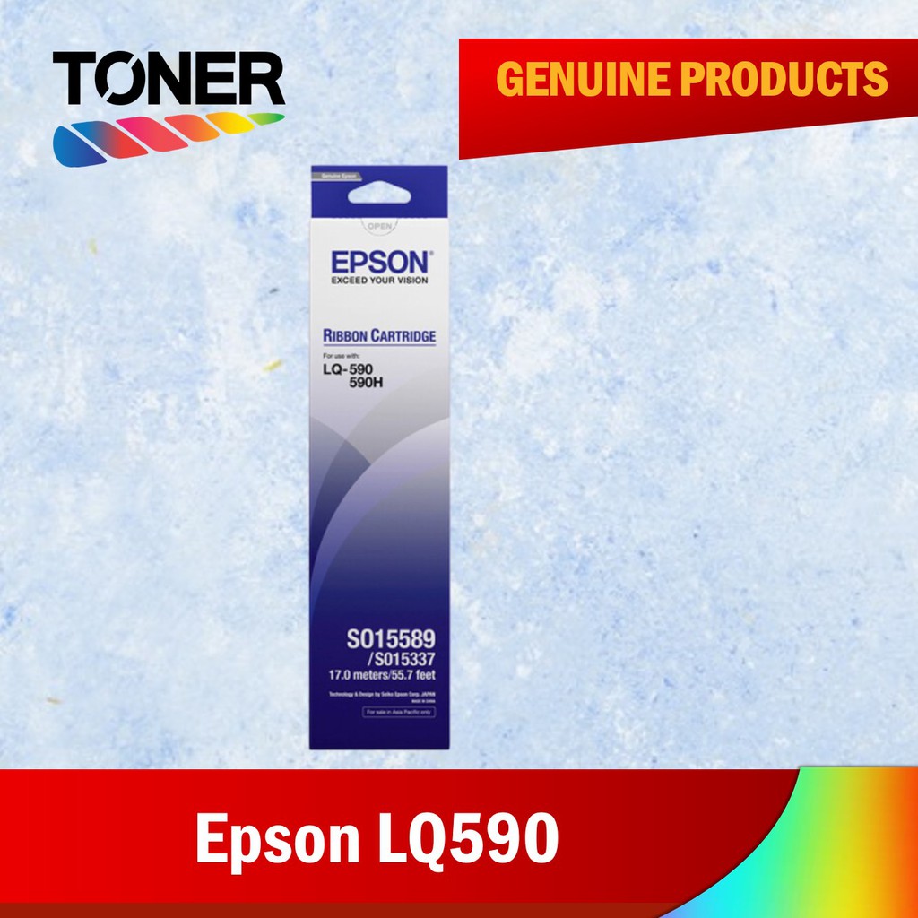 Epson GENUINE Original LQ-590 / LQ 590 / LQ590 Ribbon Cartridge S015589 ...