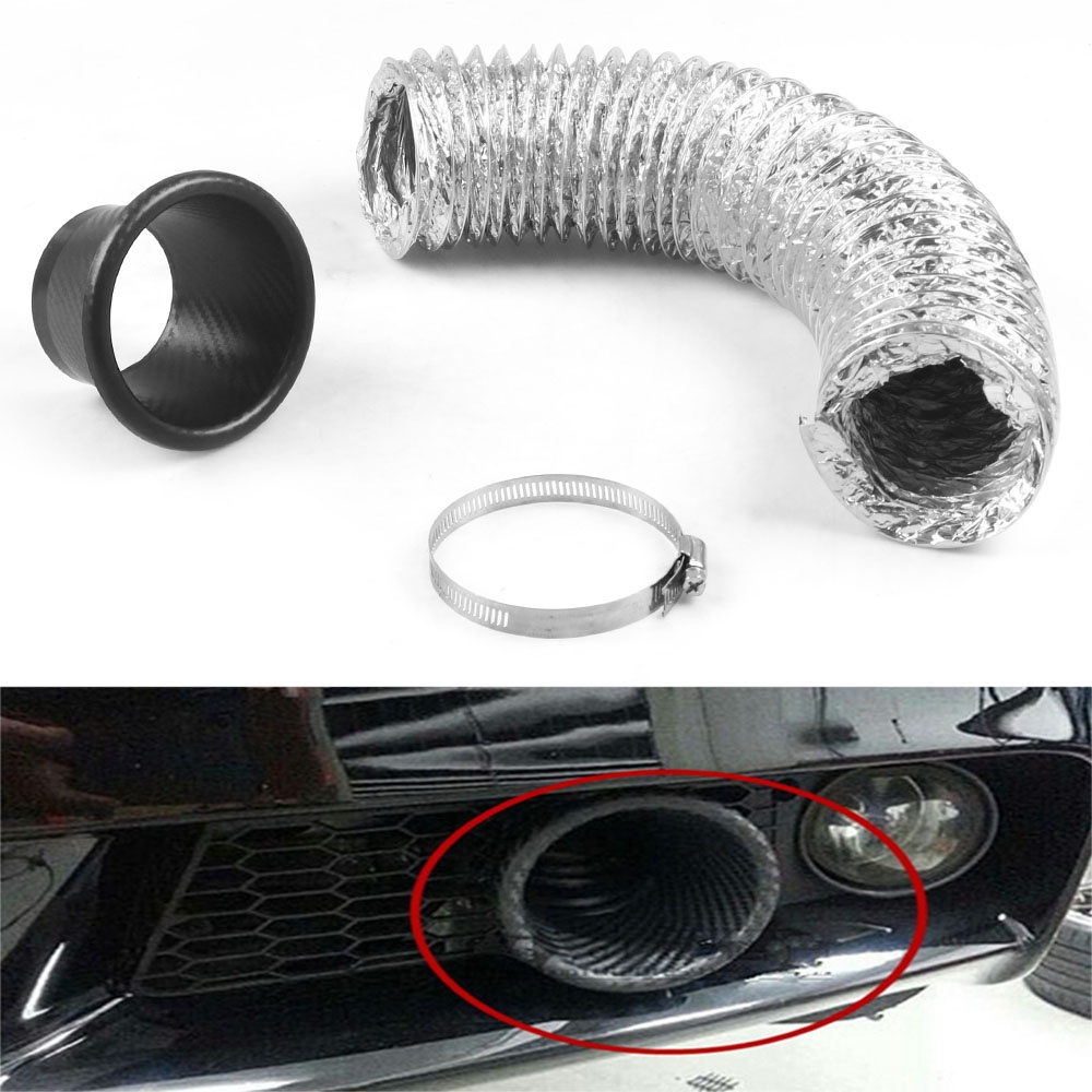 Air Intake Vent Car Front Bumper Grille Inlet Pipe Kit Injection System ...