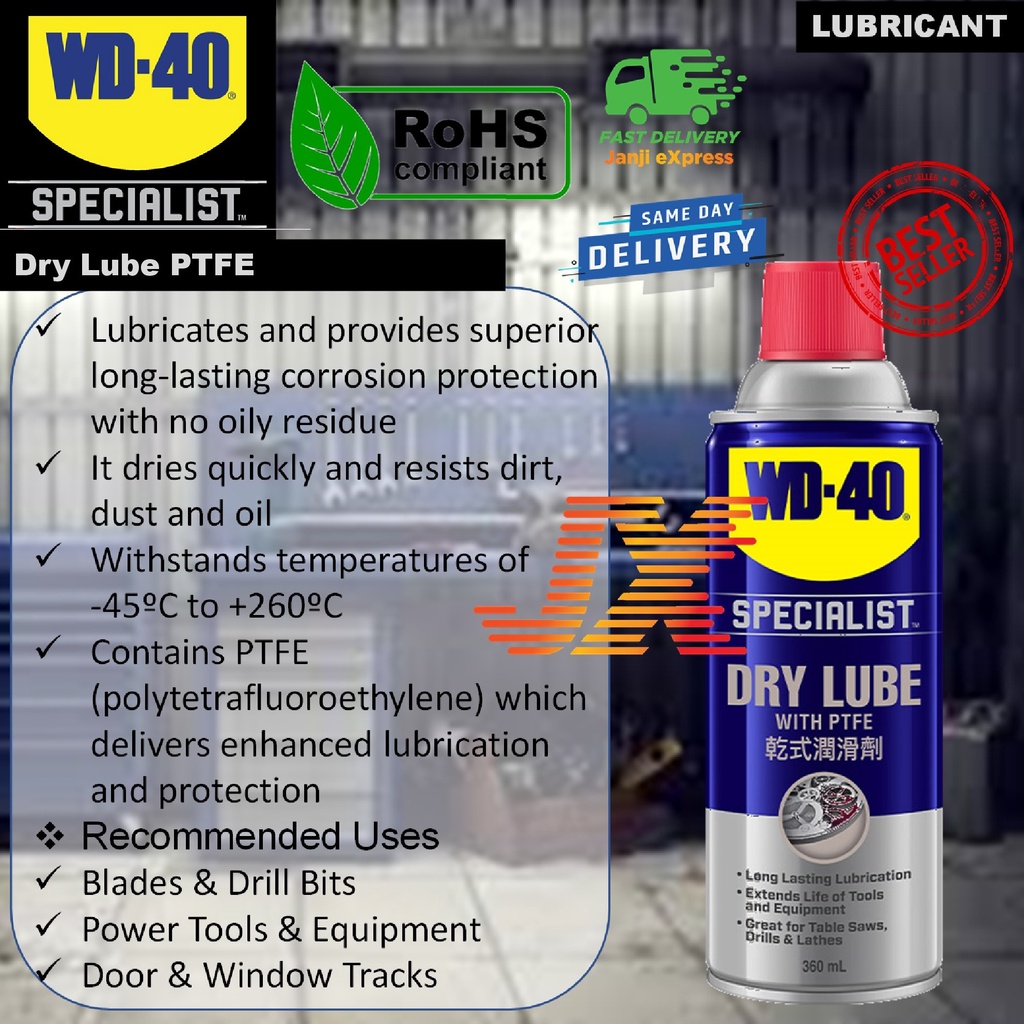 Dry Lube PTFE Spray - Dirt & Dust Resistant Dry Lube