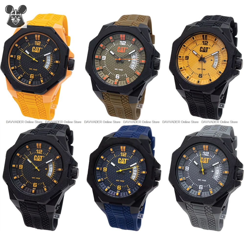 Caterpillar CAT Watches LM 121 Men s LM Series OCTA Analog 3 hands Date 45mm Silicone Strap Original