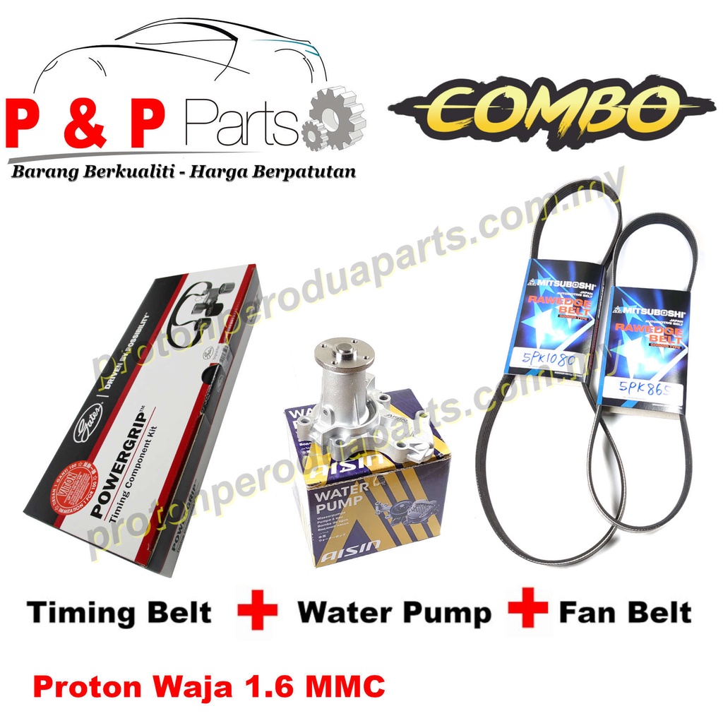 Timing Belt Kit + Water Pump + Fan Belt Waja Campro / Mitsubishi Shopee Malaysia